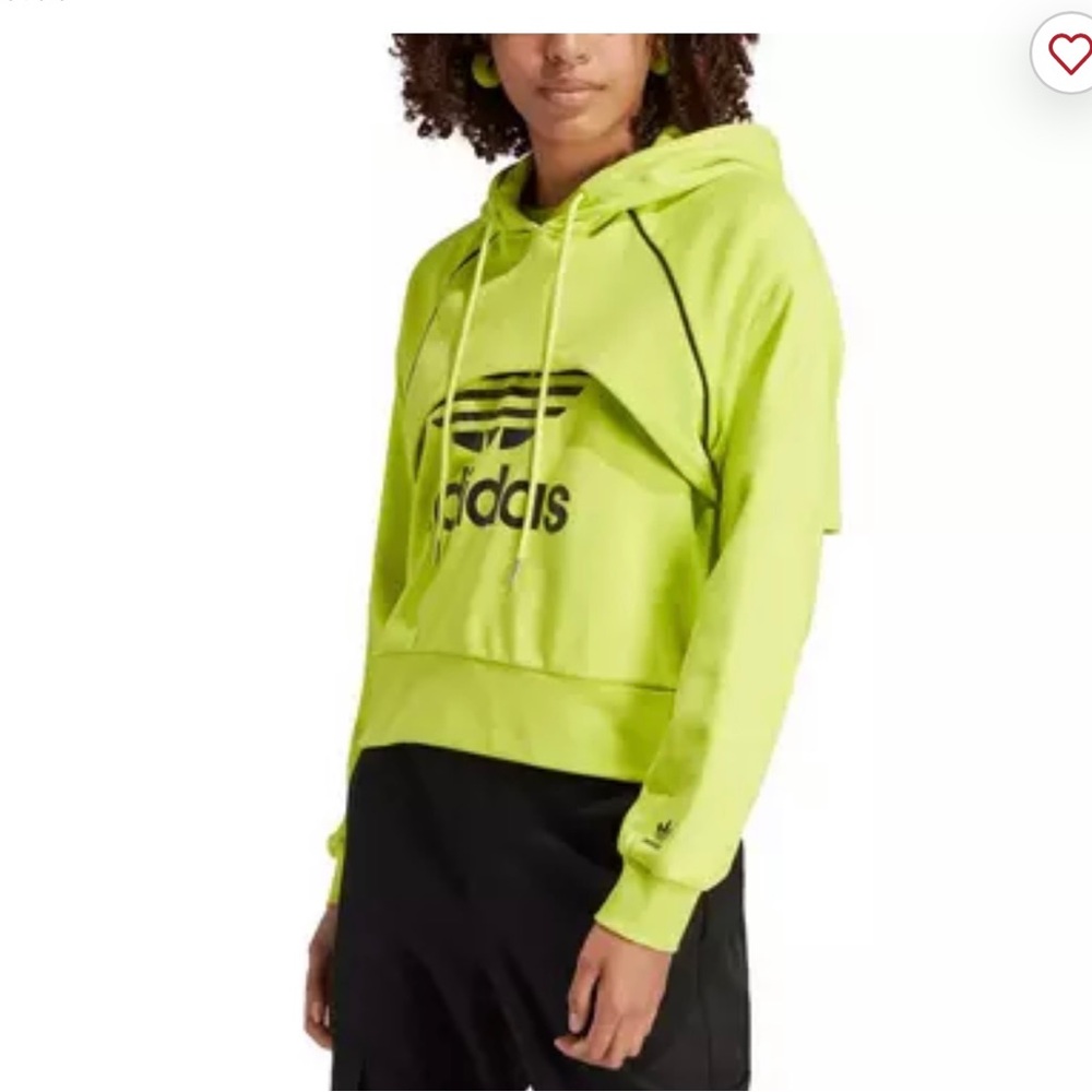 adidas Women's Big Logo Hoodie - Yellow small